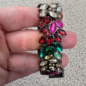 J. Crew Elegant Multicolor Gemstone Bracelet with Stretch